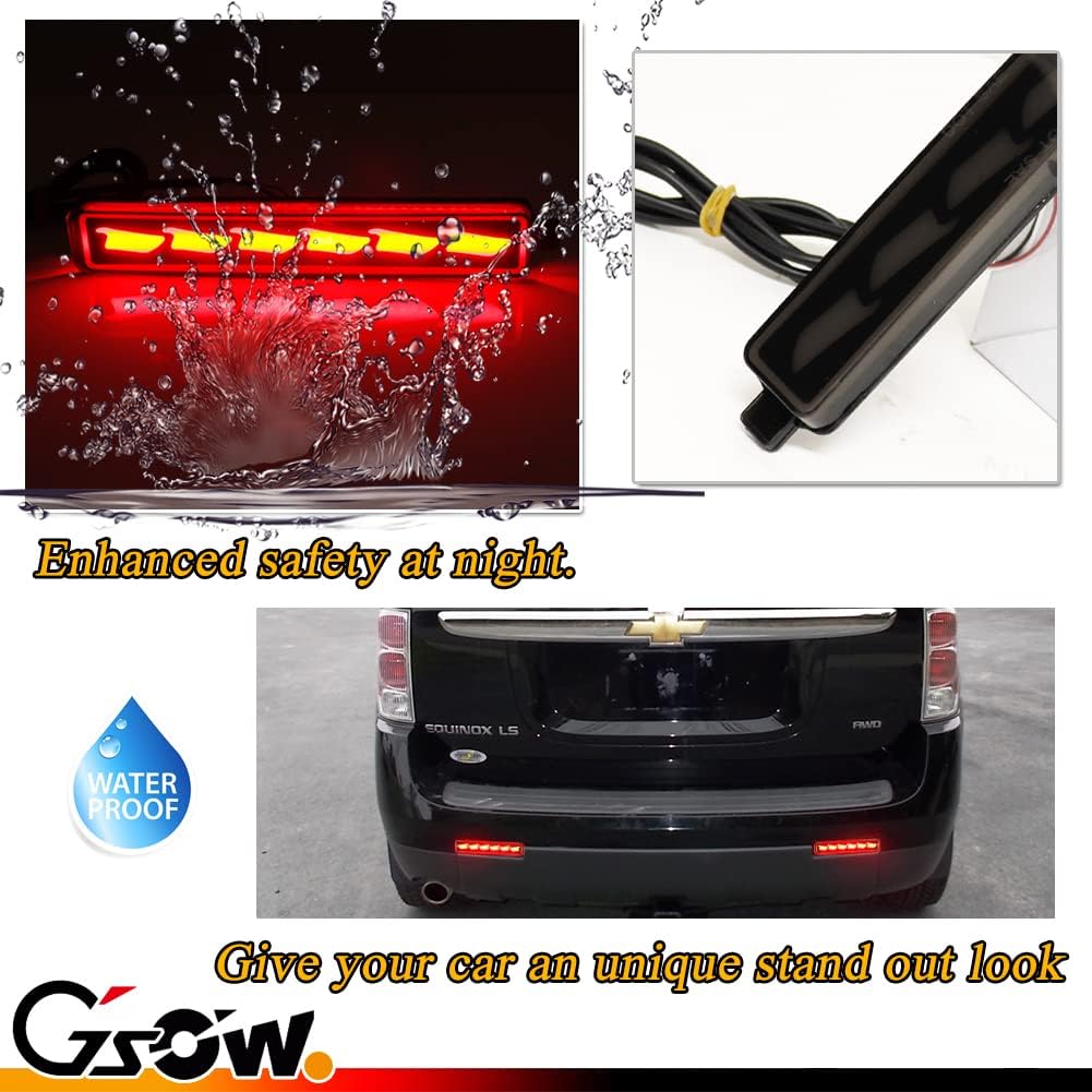 Upgraded 2 PCS Smoked LED Rear Bumper Reflector Light for 2008-2013 Cadi-llac CTS/CTS-V, Rear Turn Signal Lamps LED Tail Brake rear Fog Lamp OEM Replacement - Image 3