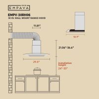 Empava Wall Mount Range Hood 30 Inch, Ducted/Ductless Kitchen Exhaust Stove Vent with Modern Style, 400CFM, 3-Speed, Touch Control, Timer, LED Lights, Stainless Steel (Charcoal-Filter Sold Separately) - Image 6