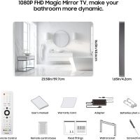 SYLVOX 24'' Smart TV Bathroom Magic Mirror Waterproof LED TV 1080P 500NITS High Brightness Dual Front Speakers Wall mounting Suitable for Bathrooms,Hotels,Saunas - Image 3