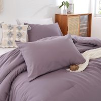 ROSGONIA Dusty Purple Comforter Set Queen, 3pcs (1 Boho Comforter & 2 Pillowcases) All Season Bedding Lightweight Bedspread Blanket Quilt Bed - Image 2