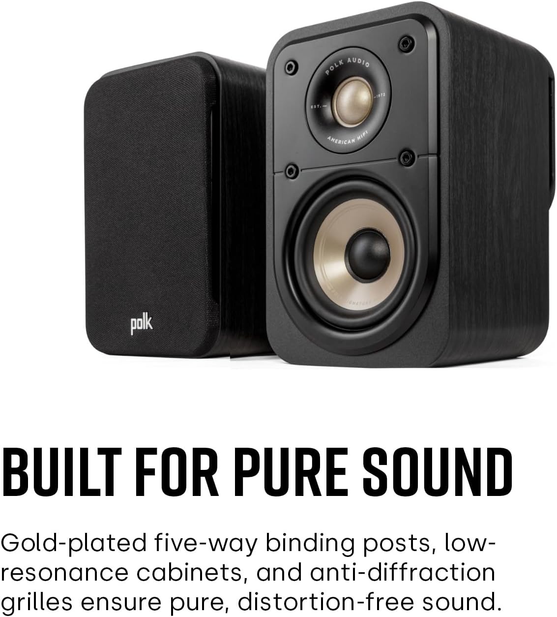 Polk Signature Elite ES10 Surround Loudspeaker - Hi-Res Audio Certified, Dolby Atmos & DTS:X Compatible, 1" Tweeter & 4" Woofer, Power Port Technology for Effortless Bass (Pair, Contemporary Walnut) - Image 8