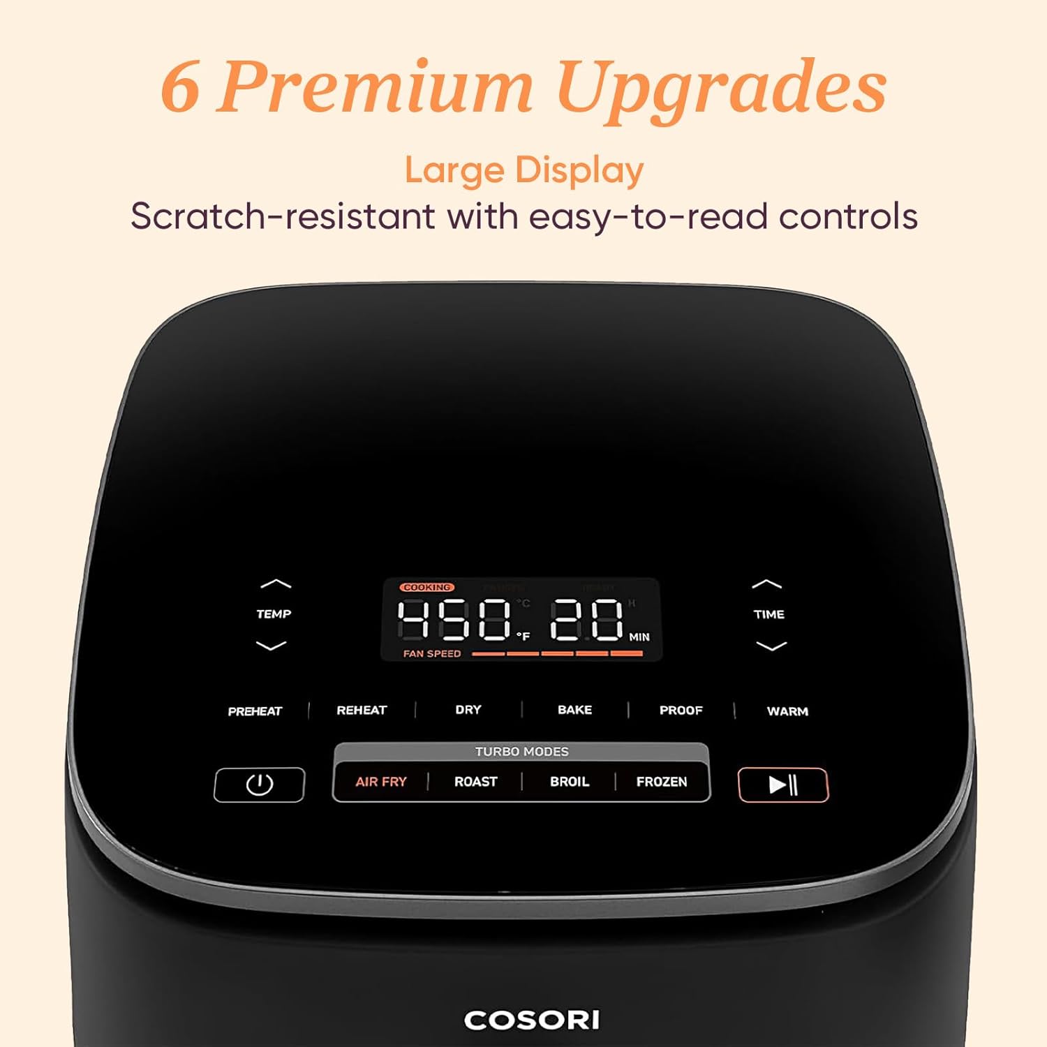 Cosori 9-in-1 TurboBlaze Air Fryer 6 Qt, Premium Ceramic Coating, 90°–450°F, Precise Heating for Even Results, Air Fry, Roast, Bake, Broil, Dry, Frozen, Proof, Reheat, Keep Warm, 120V - Image 7