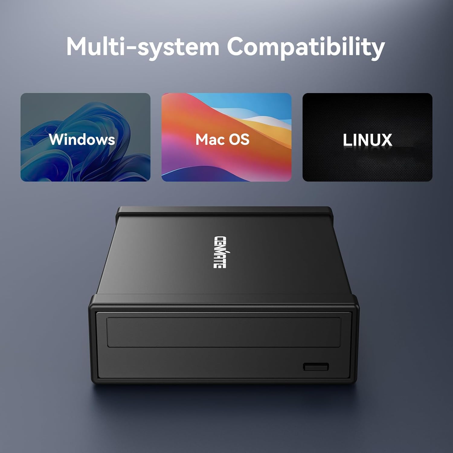 5.25" Blu-Ray/CD/DVD SATA Drive enclosure with USB A/C 3.0, 5.25 drive enclosure, Optical Drive Enclosure, Aluminum Alloy, Hot swappable(Optical Drive not included) - Image 4