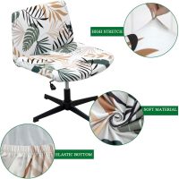Armless Chair Cover Criss Cross Chair Cover Printed Armless Office Desk Chair Slipcover Modern Mid Back Accent Chair Cover Washable Removable Chair Protector Without Arms #3 - Image 4
