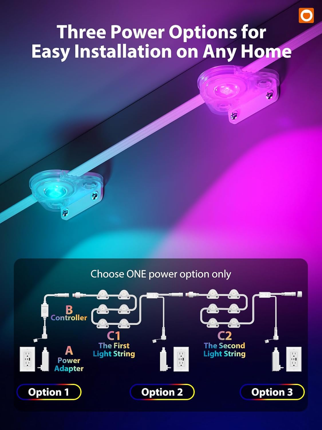 addlon 200FT Permanent Outdoor Lights, Smart RGB LED Lights for House & Outdoor Decor, App & Remote Control, DIY Scene Mode, IP67 Waterproof for Christmas, Holiday, Party, Halloween Decorations - Image 4
