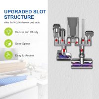 LANMU Accessory Holder Compatible with Dyson V15 V12 V11 V10 V8 V7 Outsize Gen5 G5 Cordless Stick Vacuum, No-Drilling Docking Station Attachments Organizer Accessories Storage Rack - Image 4