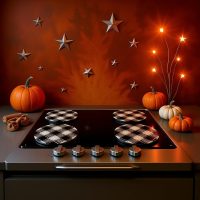 Reston Lloyd, Burner Covers For Electric Stovetop, Decorative Lightweight Tin Covers, Set of 4 (2-8 inch & 2-10 inch), Conceals Messy Drip Pans, Buffalo Check - Image 7