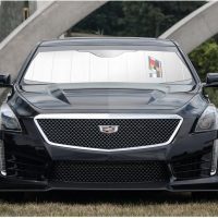 for Cadillac V Logo Logo Universal Fit Enforced Stand-Up Auto Windshield Sun Shade at Standard Size 54"x 27.5" - Image 2
