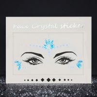 Mermaid Face Gems Stick Jewels Halloween Body Eye Face Jewels Gems Rave Festival Tattoo Glitter Self Adhesive Crystals Rhinestones Diamonds Tattoos Sticker Party Carnival Festival Decorations (Blue) - Image 2