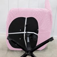 Sunflower Jacquard Armless Chair Cover, Elastic Criss Cross, Mid Back Wide Seat (Pink) - Image 6