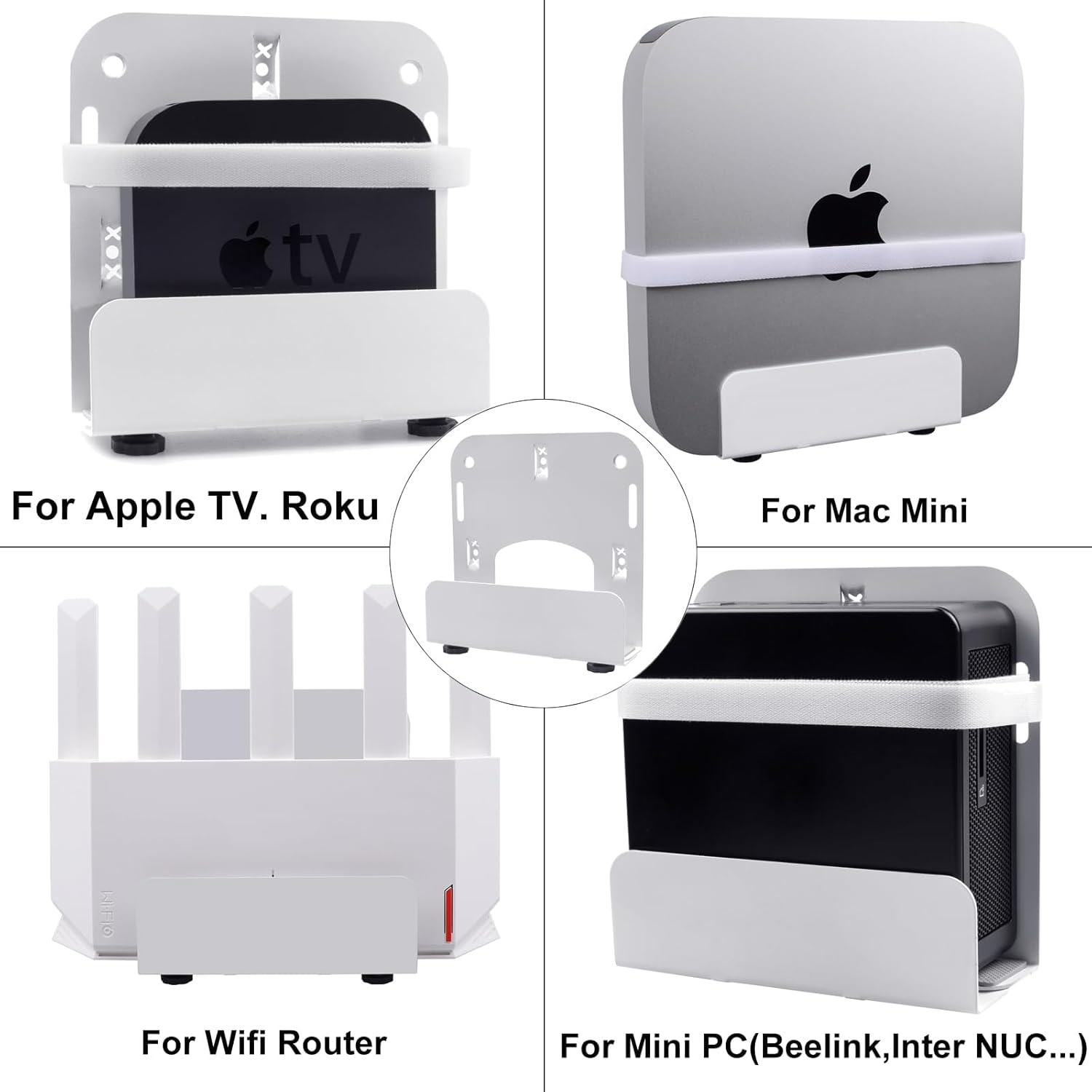 Cable Box Wall Mounting Modem for Most Small Narrow Devices Apple TV, Amazon Fire TV, Cable Box, Mini PC, Mac mini,Modems, Router,Streaming Media Player, Other Media Players - Image 3