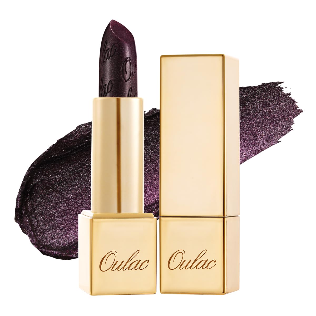 Oulac Halloween Black Lipstick for Women, Black with Raspberry Shimmer, High-Impact Lipcolor with Moisturizing Creamy Formula, Vegan & Cruelty-Free, Midnight Mirage (21) - Image 9