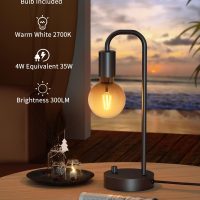 ONEWISH Industrial Table Lamp for Bedroom, Fully Dimmable Modern Bedside Lamps with 2700K Warm Light Bulb for Kids Reading, Minimalist Nightstand Lamps for Living Room, Office (Bulb Included) - Image 3