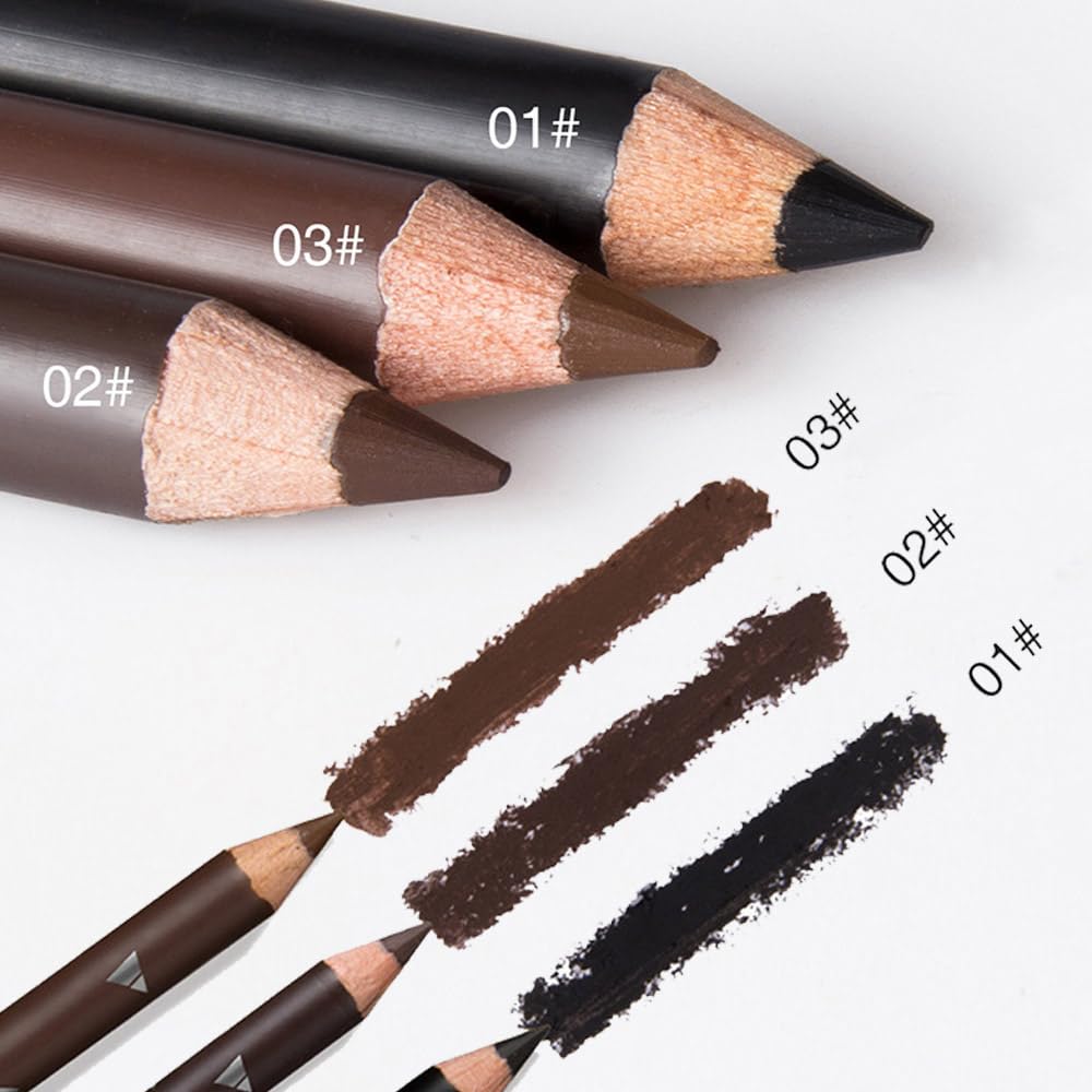 6Pcs Eyebrow Pencils for Women, Wooden Hard-Core Dark Brown Eyebrow and Eyeliner Pencil, Long Lasting Waterproof and Sweat-Proof, Beginner Makeup Brow Pencil,Create a Natural Eye Brow Makeup - Image 3
