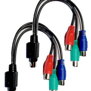 Kyper USKyper-1112 2 Pack 7-Pin S-Video to HDTV / 3 RCA RGB (Red, Blue, & Green) Component HDTV Video Cable (2, 8 inches)