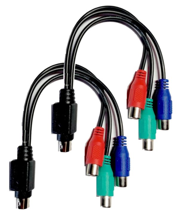 Kyper USKyper-1112 2 Pack 7-Pin S-Video to HDTV / 3 RCA RGB (Red, Blue, & Green) Component HDTV Video Cable (2, 8 inches)