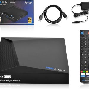 We2uSat K3 PRO 6K HDR Streaming Media Players,Streaming Stick for TV –ABS Enclosure Design,(V5 Pro 2025 V See) 4GB RAM 32GB ROM,HDMI Cable