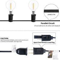 Brightown Led String Lights Outdoor 55Ft G40 Patio Lights with 52 Led Shatterproof Bulbs(2 Spare), Waterproof Led Globe Hanging Lights for Backyard Porch Bistro Balcony Decor, E12 Socket, 2200K - Image 7
