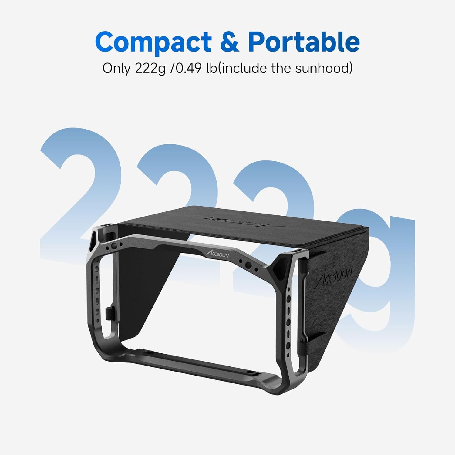 Accsoon CineView M7/M7 Pro 7 inch Camera Field Monitor Cage& Sunshade Kit for CineView M7 Pro Wireless Video Transmission System with Multiple Anti-Rotation 1/4” Mounts, Weight 222g - Image 6