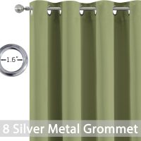 Yakamok Blackout Curtains for Bedroom,Thermal Insulated Blackout Grommet Top Drapes for Living Room,Sage Green,52x84 Inch, 2 Panels - Image 4