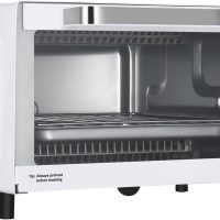 Mainstay Toaster Oven Combo Kitchen Appliances, Fits 9” Pizza, 4 Slice Capacity, Powerful Circulation, Auto Shutoff, Includes Baking Rack Pan Quartz, up to 60 Min, Easy Clean (Arctic White) - Image 8