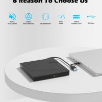 External Blu-ray Drive, External Blueray/DVD Drive for PC External Bluray Burner with Extension Data Cable USB 3.0 Type-C Compatible with Windows/MacOS/Linux Laptop Desktop - Image 5