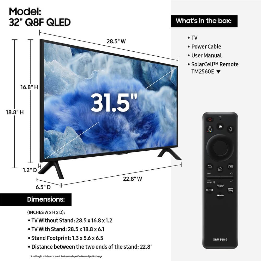 Samsung QN32Q8F 32 inch Class Q8F Series QLED 4K Vision AI Smart TV - Image 2