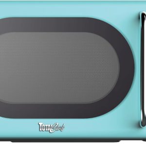 Total Chef Retro Microwave Oven | 20L / 0.7 Cu Ft | Quick Start & Defrost By Weight/Time | 8 Pre-set Cooking Modes For Coffee, Rice, Pasta, Potato, Reheat, Fish, Pizza, Popcorn | 700W | Blue