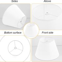 Small White Lamp Shade for Table Lamps, 6" Top x 10" Bottom x 7" High Lamp Shade, White Modern Fabric Lampshade, Replaceable Spider Fitter Home Decor Shade - Image 6