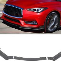 SCITOO Front Lip Spoiler Fits for 2017-2020 for Infiniti Q60 Coupe Glossy Carbon Look V Style Front Bumper Lip - Image 9