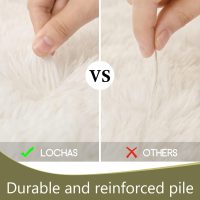 LOCHAS Ultra Soft Indoor Modern Area Rugs Fluffy Living Room Carpets for Children Bedroom Home Decor Nursery Rug 4x6 Feet, White - Image 6