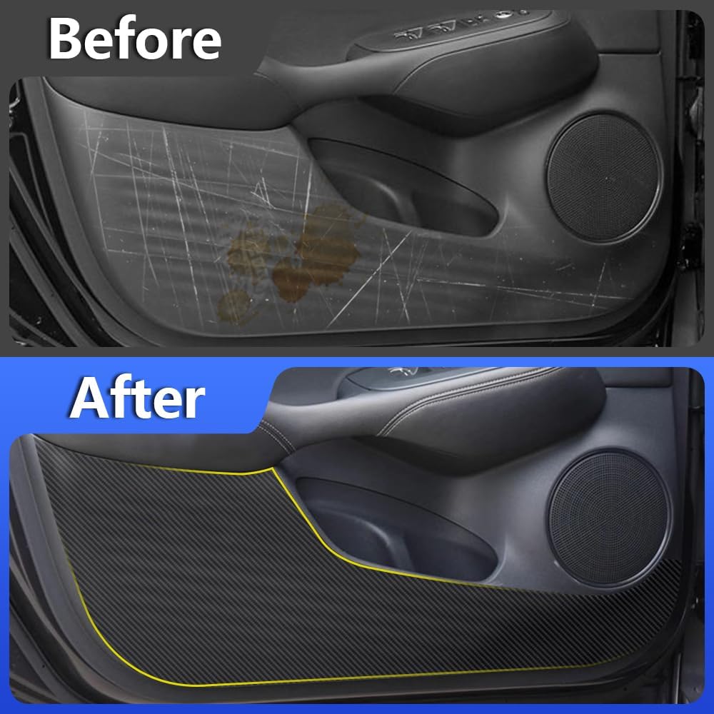 Car Door Anti Kick Pad for Honda HR-V HRV 2023 2024 2025 2026 Hybrid Accessories Carbon Fiber Style Leather Sticker Door Sill Protector Cover Edge Guard Side Mat Interior Dirty - Image 3