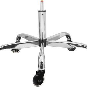 Frassie 28 Inch Office Chair Metal Base Replacement Heavy Duty Computer Chair Base Part with 5 Casters 1 Gas Lift Cylinder (Silver)