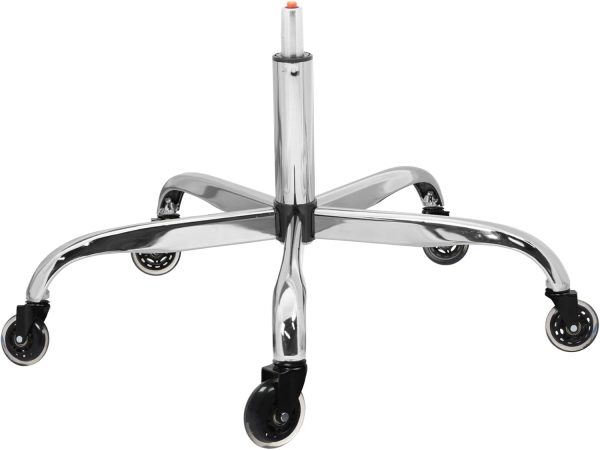 Frassie 28 Inch Office Chair Metal Base Replacement Heavy Duty Computer Chair Base Part with 5 Casters 1 Gas Lift Cylinder (Silver)
