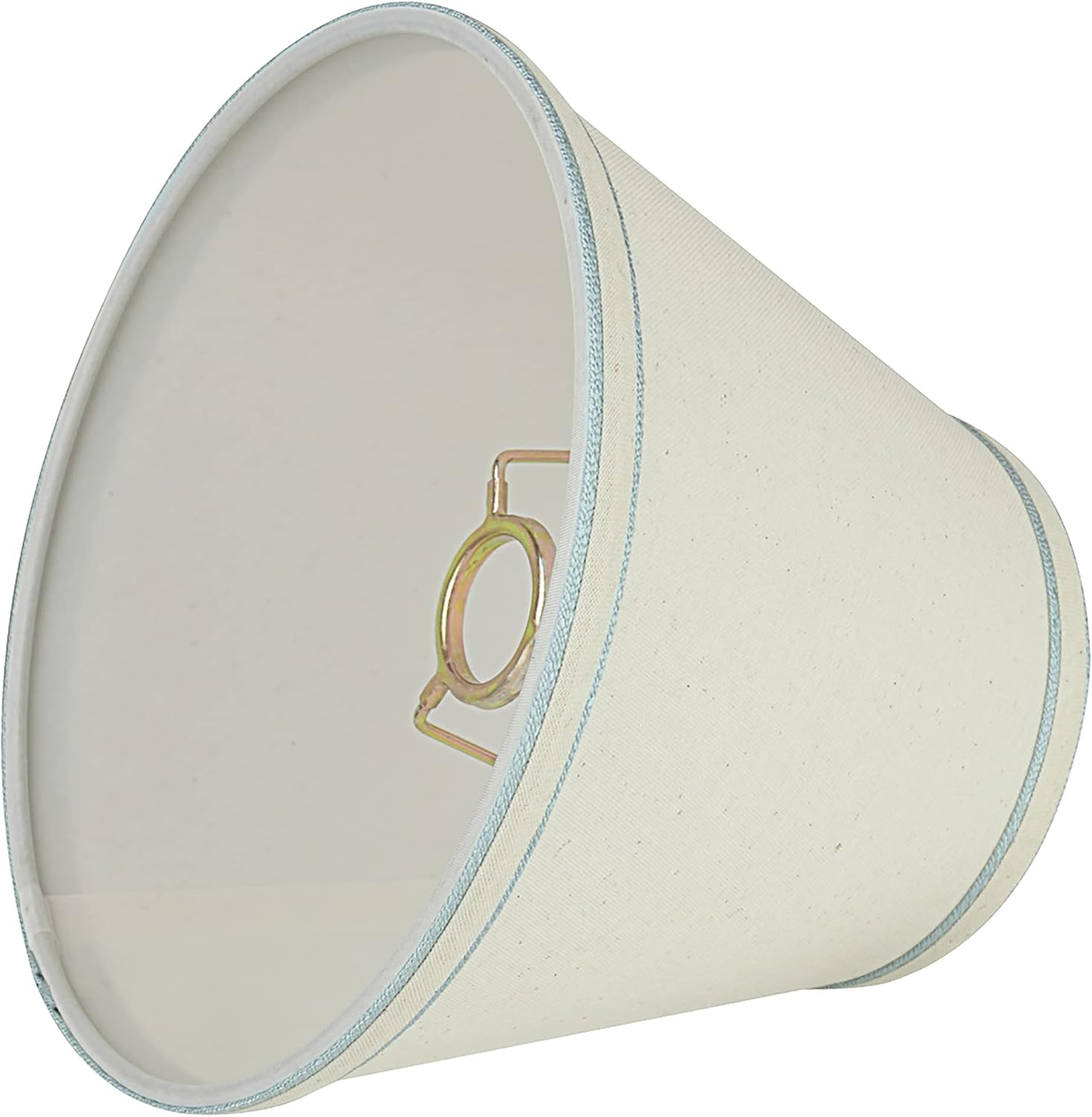 Aspen Creative 58909 Empire Uno Lamp Shade in Cream with Powder Blue, 5" Top x 9" Bottom x 7" Slant Height, Slip UNO 33mm - Image 4