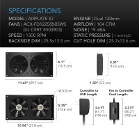 AC Infinity AIRPLATE S7, Quiet Cooling Fan System 12" with Speed Control, for Home Theater AV Cabinets - Image 5