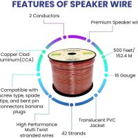 Home Theater Sound System Kit -6 Ch 6000 W Bluetooth Amplifier w/ 12 Qty of 6.5" Frameless in-Wall in-Ceiling Speakers 200 W Each, 2 Qty of Wired Mic, 500 ft Speaker Wire & Remote by Technical Pro - Image 5