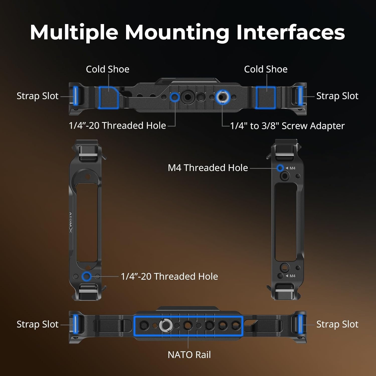 SMALLRIG Monitor Cage for Atomos Ninja V,Built-in NATO Rail and HDMI Cable Clamp Monitor Cage 2209 - Image 5
