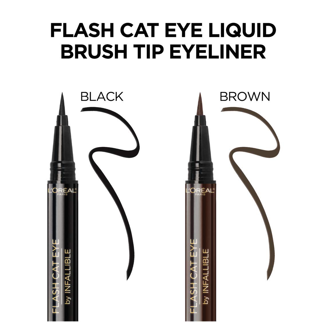 L'Oreal Paris Makeup Infallible Flash Cat Eye Waterproof Liquid Eyeliner, Black, 0.44 oz. - Image 10
