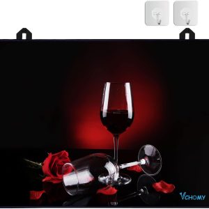 Stove Top Covers for Electric Stove, Extra Thick Natural Rubber Glass Top Protector,Prevents Scratching, Expands Usable Space (28.5'' x 20.5'' Rose)
