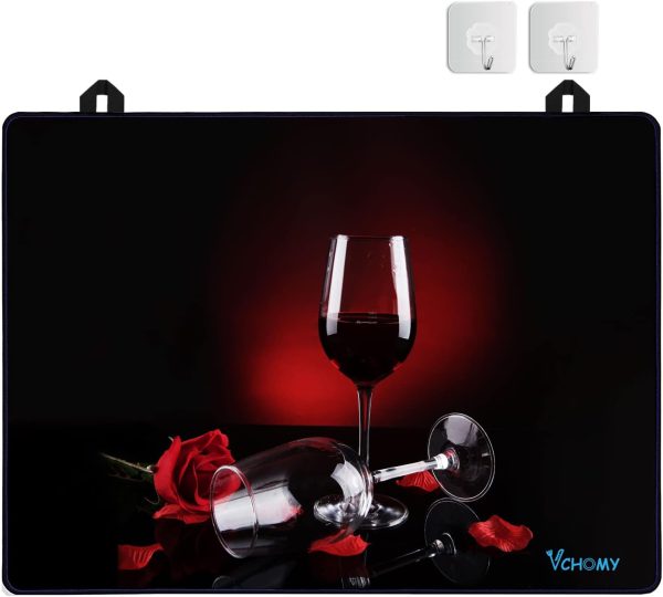 Stove Top Covers for Electric Stove, Extra Thick Natural Rubber Glass Top Protector,Prevents Scratching, Expands Usable Space (28.5'' x 20.5'' Rose)