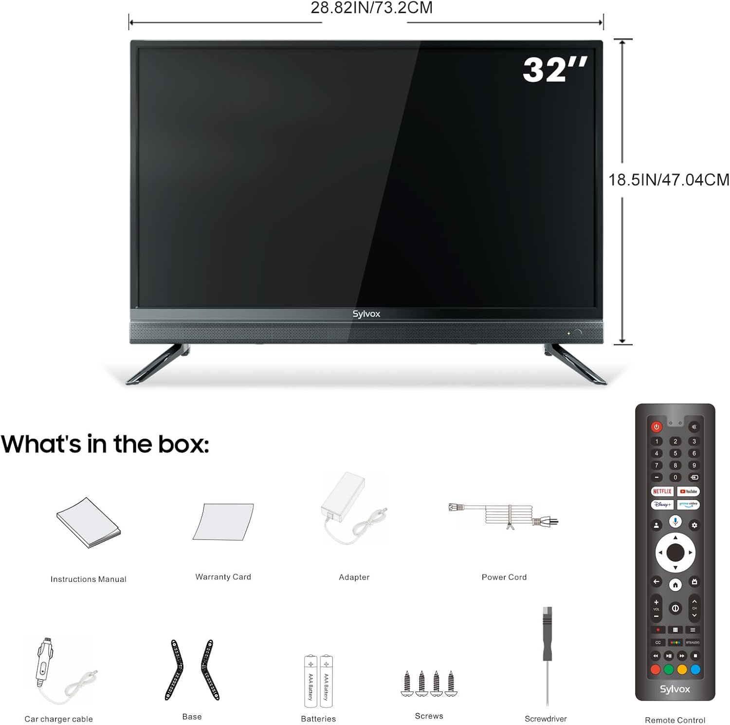 SYLVOX Smart RV TV, 32" 12V TV for RV Camper 1080P DC/AC Powered Television, Support Google, Download APPs, Bluetooth WiFi, Smart TVs for Home Car Campervan Truck - Image 10