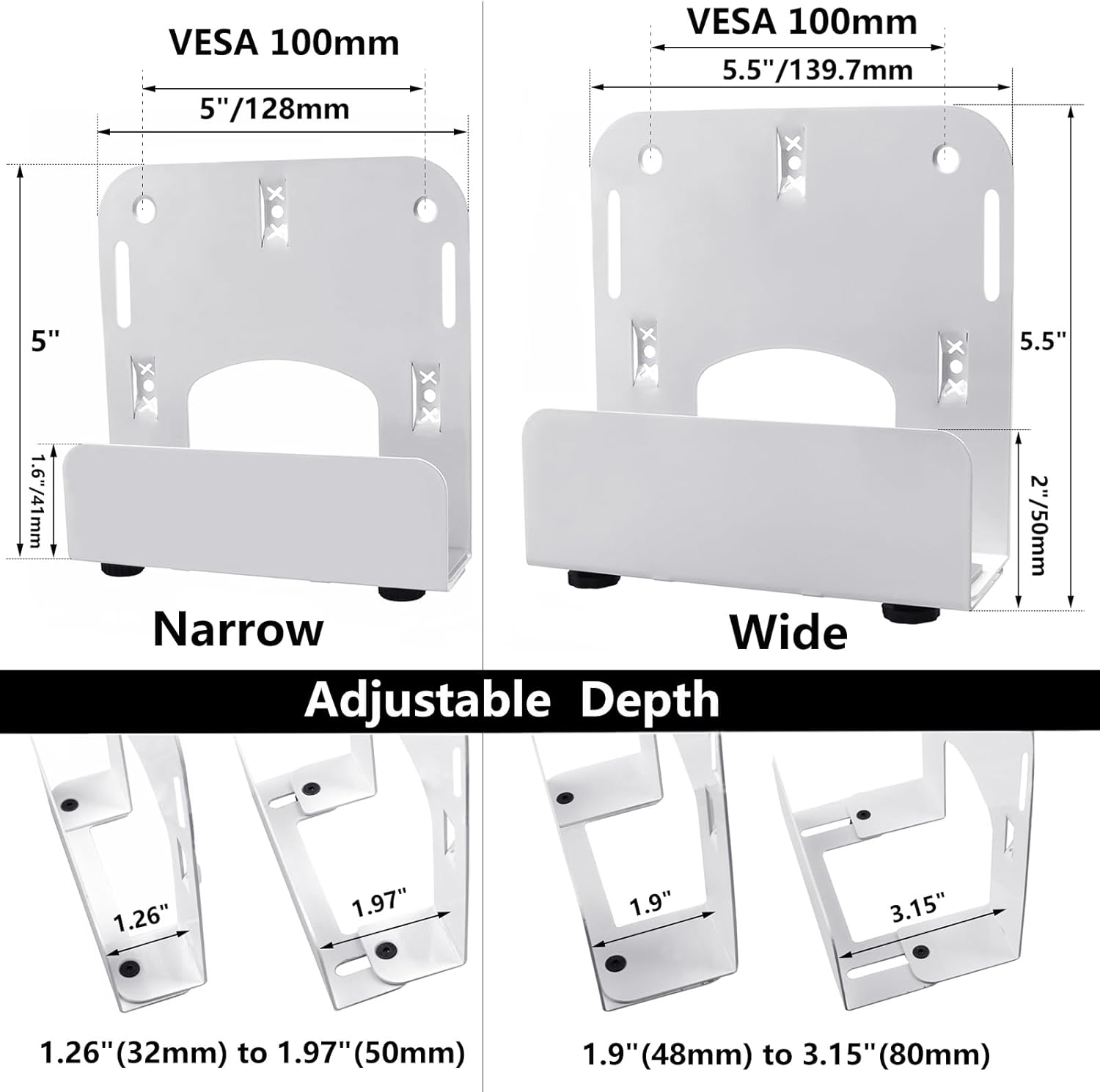 Cable Box Wall Mounting Modem for Most Small Narrow Devices Apple TV, Amazon Fire TV, Cable Box, Mini PC, Mac mini,Modems, Router,Streaming Media Player, Other Media Players - Image 2
