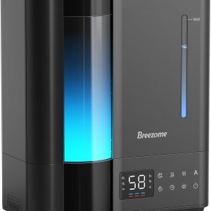 BREEZOME 8L Humidifiers for Bedroom, Smart Warm & Cool Mist for Large Room Home, Top Fill Ultrasonic Humidifier, Humidity Sensor, Essential Oil, 65H Runtime, Quiet for Baby, Plants, Fast Relief