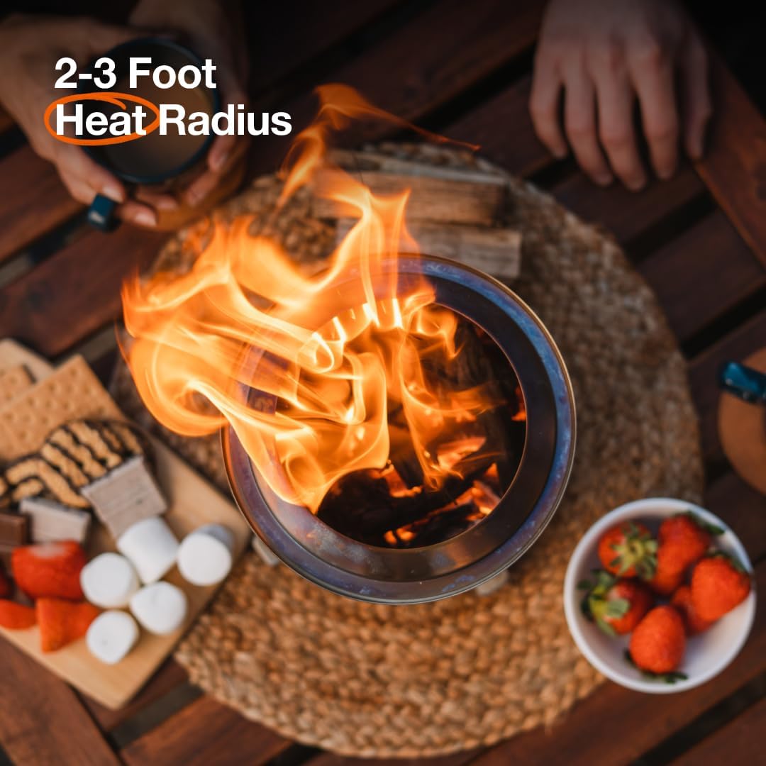 Solo Stove Mesa XL, 7 Inch Tabletop Fire Pit with Stand - Smokeless, Stainless Steel Fire Pit for Camping, Outdoor & Patio- Wood Burning or Pellet Fueled Portable Bonfire, 2.3lbs, Water - Image 4