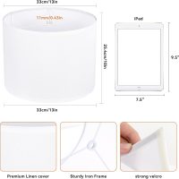 White Lamp shades Set of 2, Drum Tall LampShades 13" Top x 13" Bottom x 10" Height, Lamp Shades for Table Lamps & Floor Lamps & Bedside Lamps Replacement, Natural Linen Lampshades Easy Assembly - Image 5