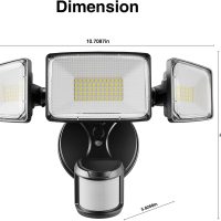 Onforu 75W LED Motion Sensor Outdoor Lights, Dusk to Dawn Flood Light Outdoor Motion Sensor, Hardwired Security Lights Floodlights Outside 7500LM 6500K Daylight IP65 Waterproof (Black) - Image 8