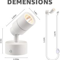 SUNVIE 2 Pack LED Up Lights for Indoor Use Uplight, Warm White Floor Spotlight Lamp, 120V Spot Lights for Uplighting Accent Lighting, 5.9 FT Cord with Foot Switch - Image 7