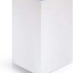 OUTON White Linen Texture Lamp Shade 14.25 x 8.5 x 8.5 inch for Shelf Floor Lamp