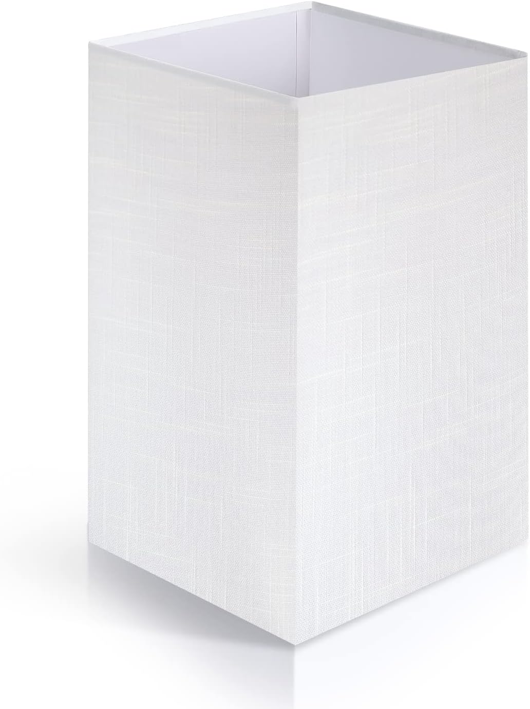 OUTON White Linen Texture Lamp Shade 14.25 x 8.5 x 8.5 inch for Shelf Floor Lamp
